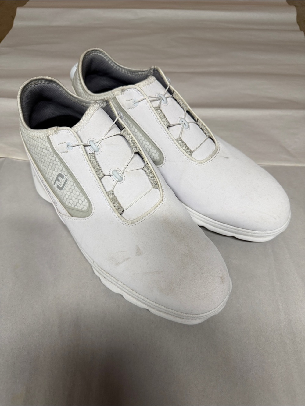 FootJoy Men’s White Athletic Golf Shoes with Light Gray Accents
